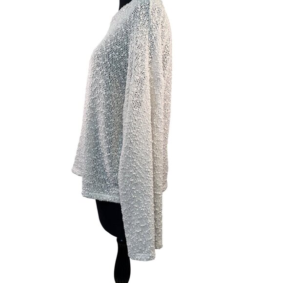 Ginger G Womens Size Large Light Beige Textured Knit Sweater Long Sleeve - Picture 3 of 8